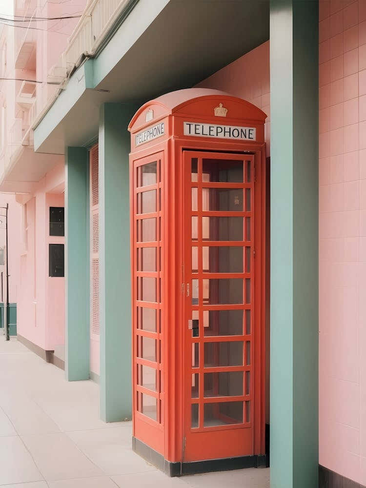 Retro Telephone Booth Photography Wes Anderson Style