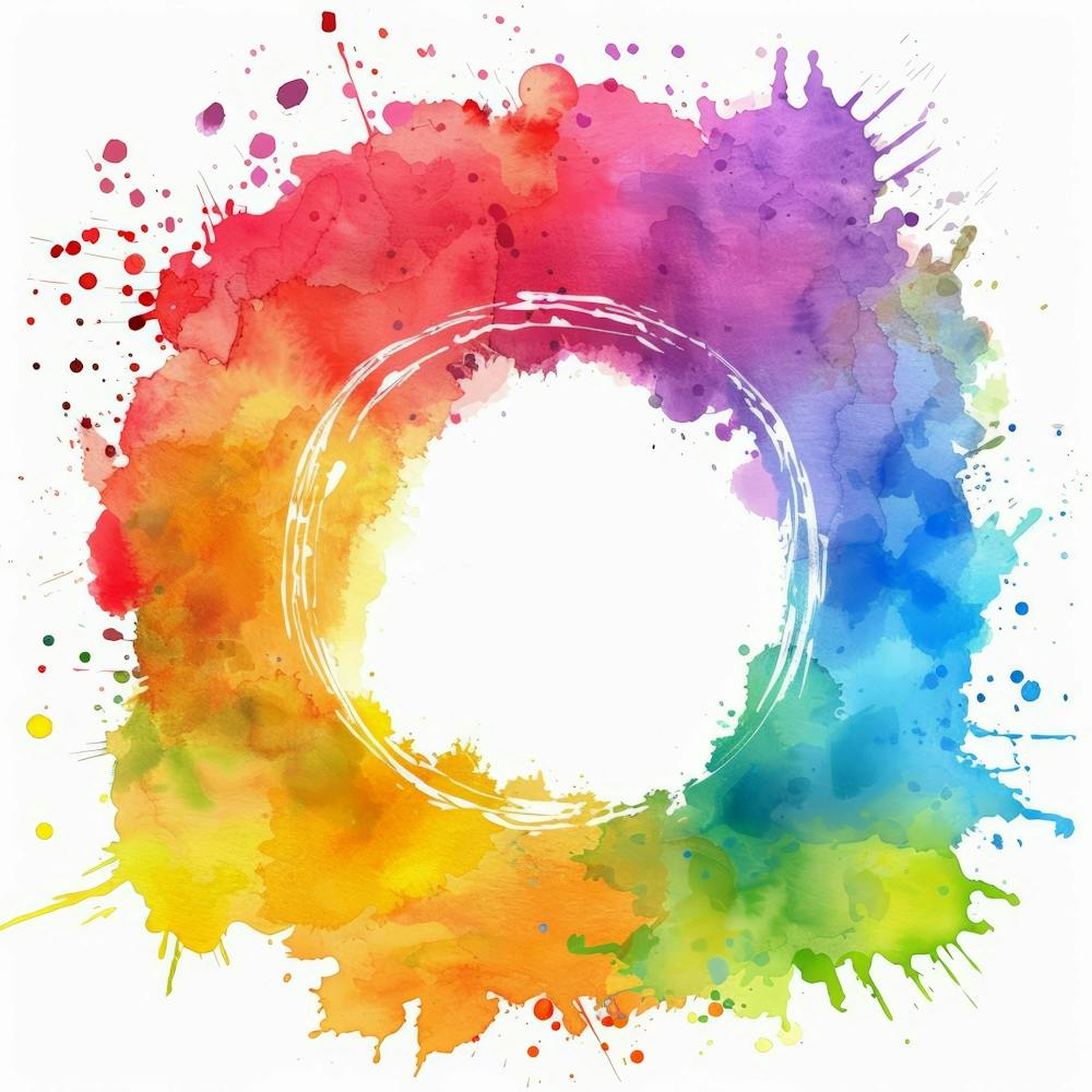 Rainbow Watercolor Splatter Background