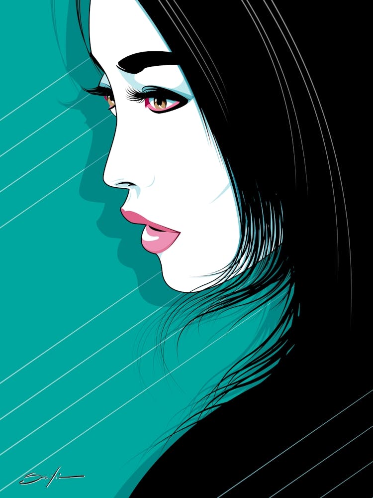 Teal Girl - Retro 80s Style