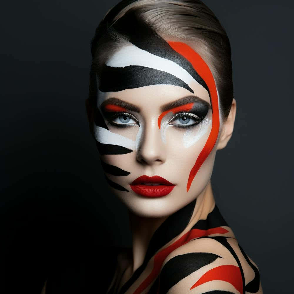 Beautiful Woman With A Zebra Tattoo