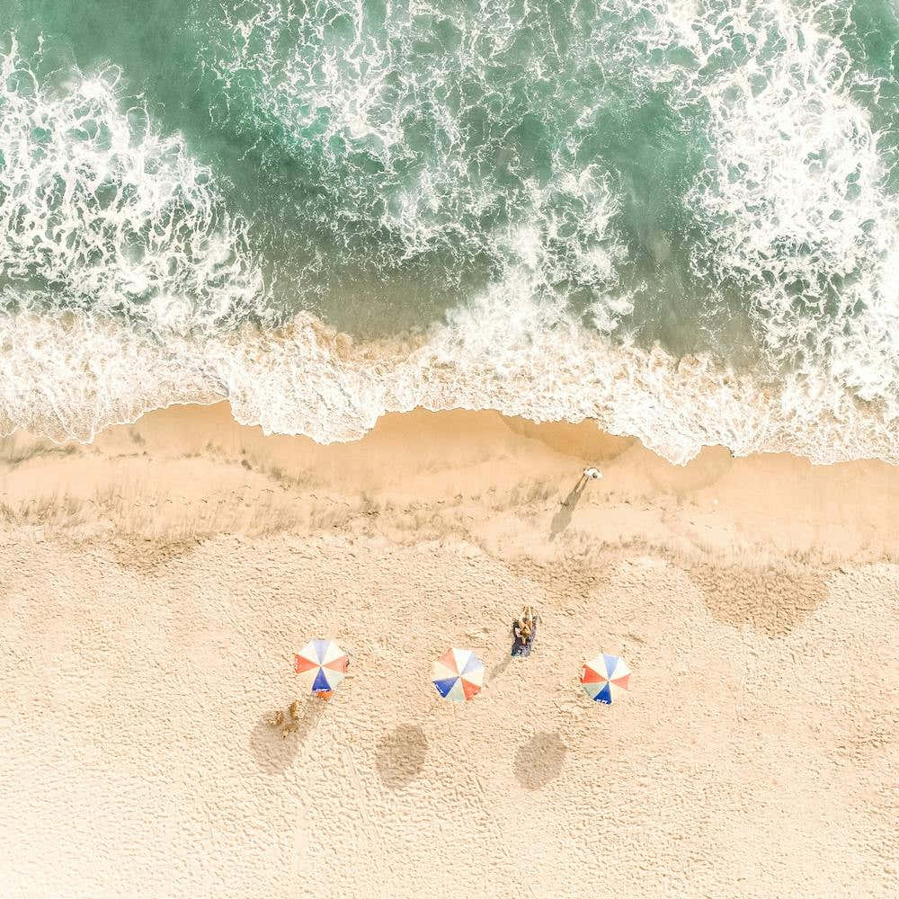 Umbrellas On Beach Square