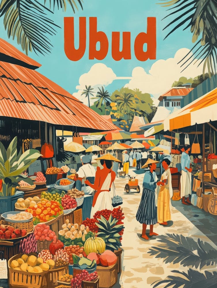 Aihrgdesign A 1970s Inspired Travel Poster For Ubud 2