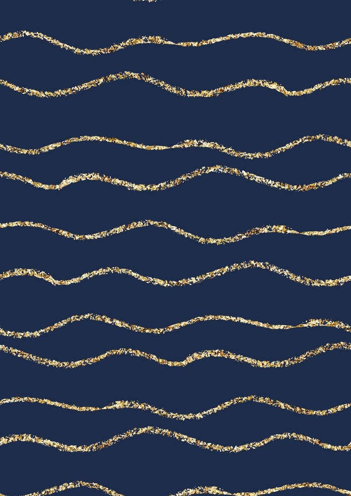 Royal Blue With Gold Wave Lines
