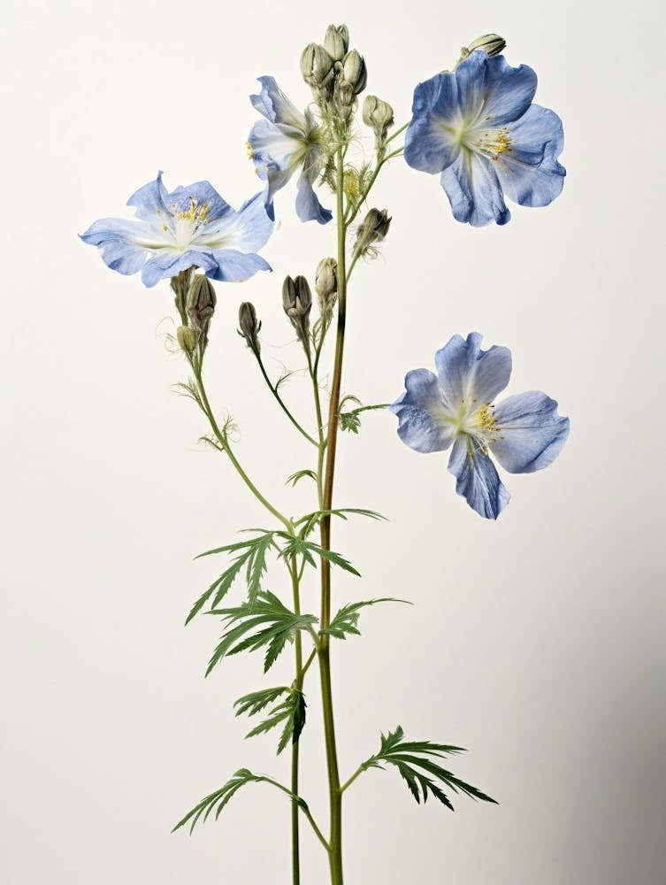 Pressed Wildflower Botanical Art Jacobs Ladder