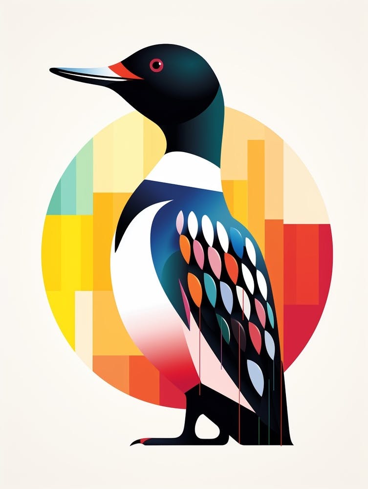 Colourful Geometric Bird Loon 1