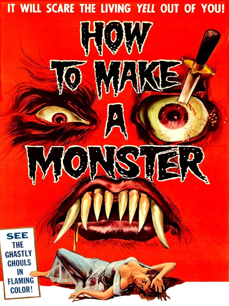 Funny Movie Poster, How To Make A Monster, Horror And Drama