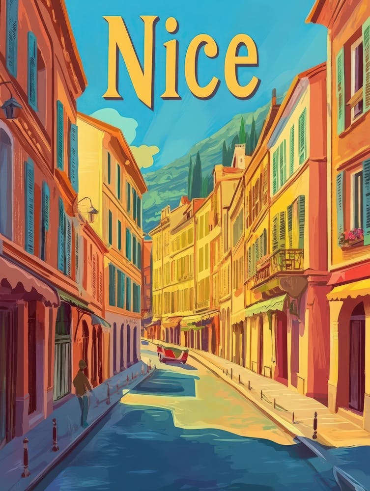 Aihrgdesign A Retro Travel Poster For Nice 3