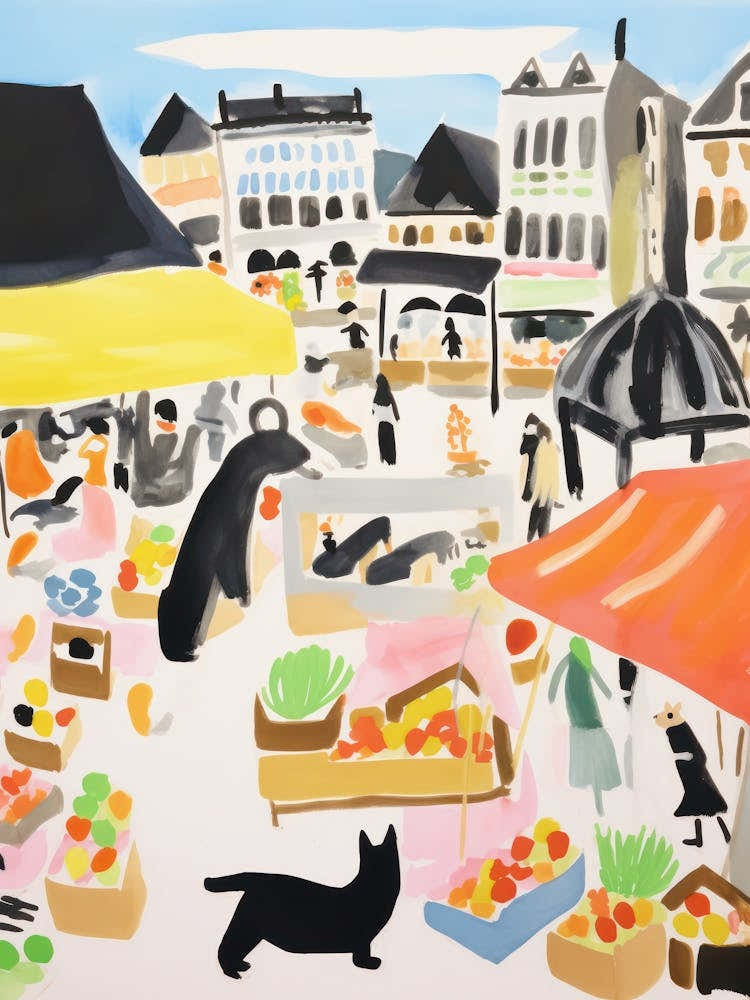 The Food Market In Copenhagen 1 Illustration