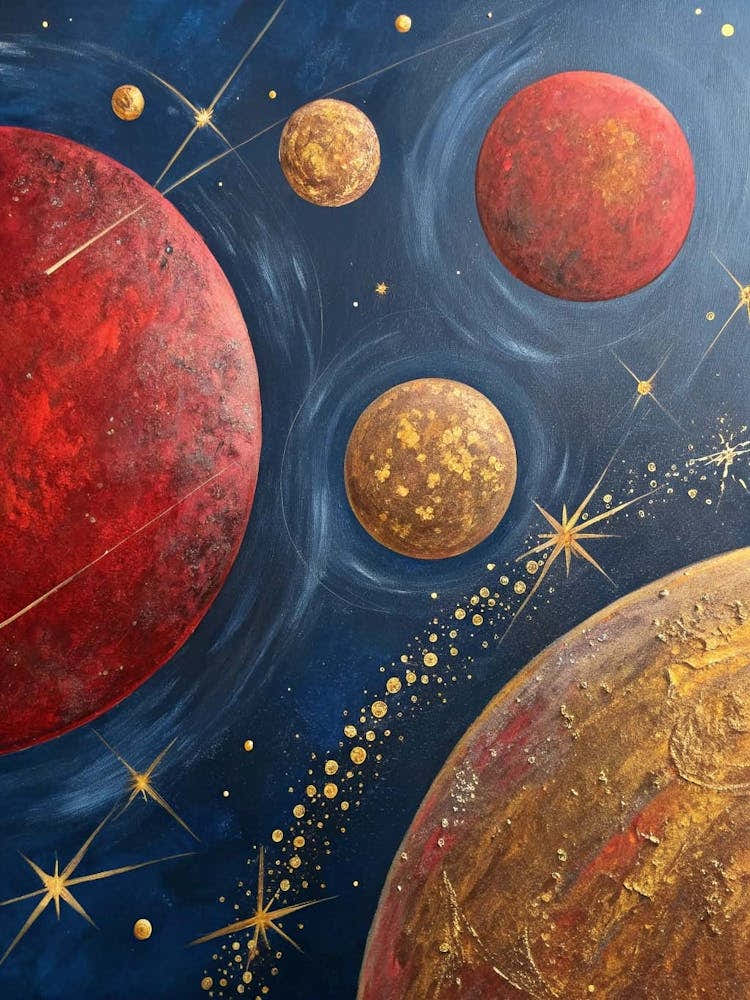 Planets In Space Hallway Canvas Print 4
