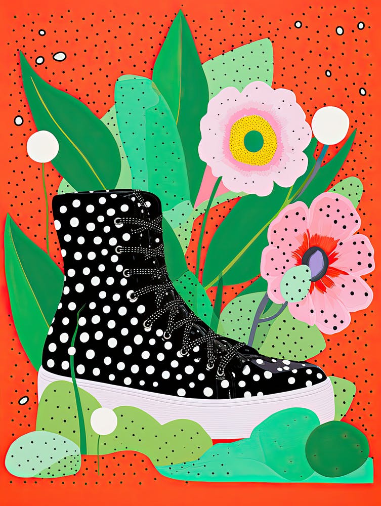 Floral Canvas: Artistic Sneaker Blossoms