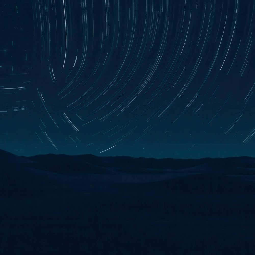 Star Trails Over The Desert