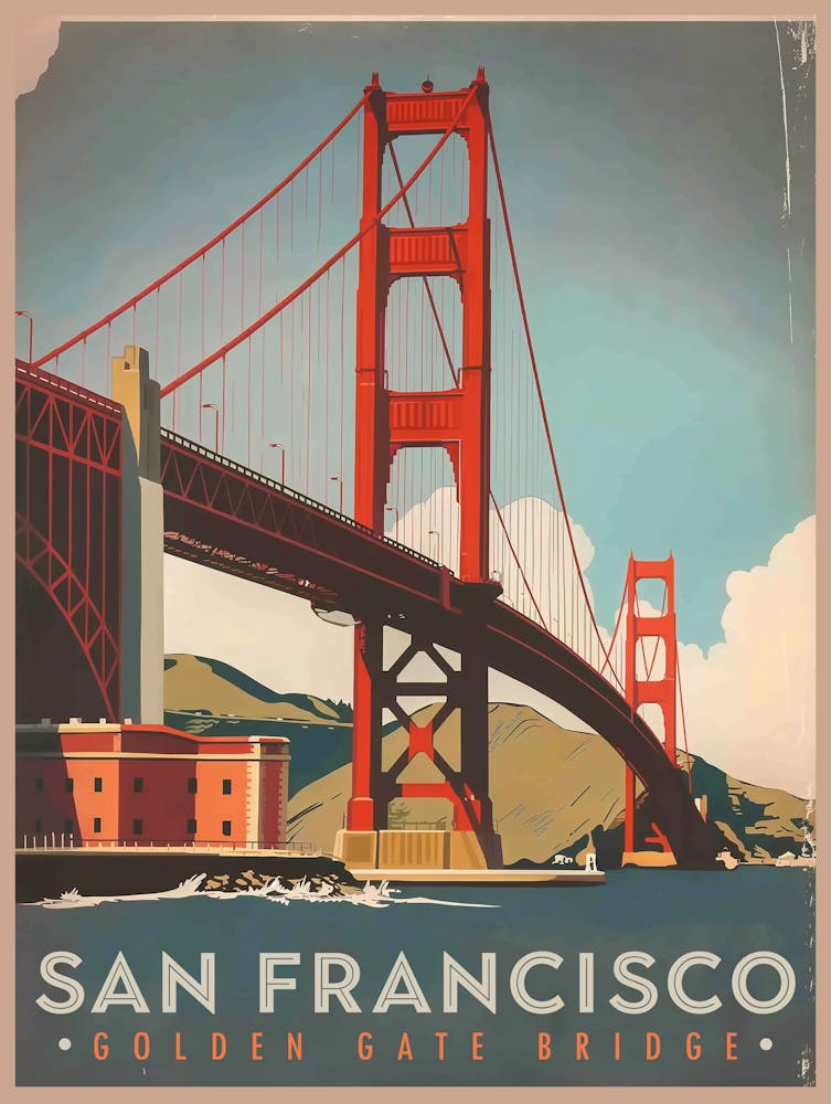 San Francisco Travel Poster Golden Gate