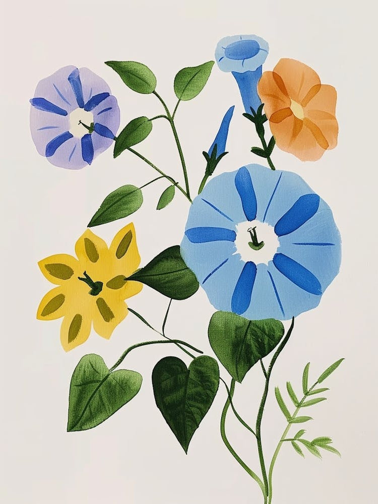 Painted Florals Morning Glory 6