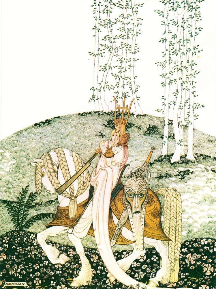 "Then He Coaxed Her Down and Took Her Home" by Kay Nielsen - East of the Sun and West of the Moon 1914 - Vintage Victorian Fairytale Art Signed Remastered High Resolution