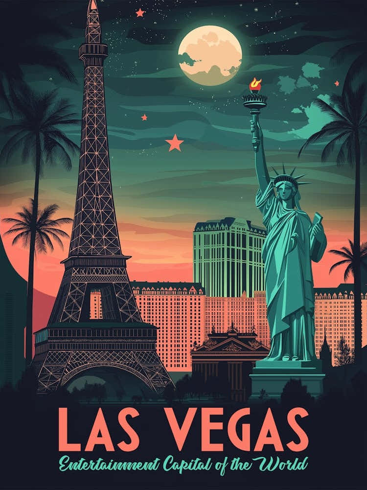 Las Vegas Nevada - Vintage Cityscape