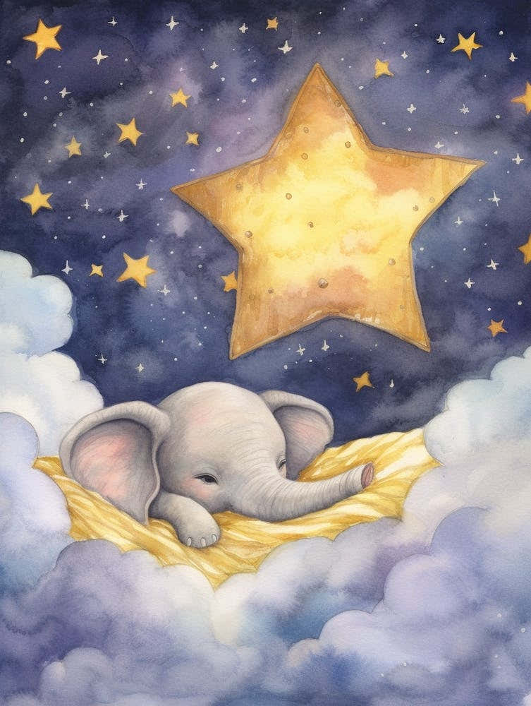 Baby Elephant 2 Sleeping In The Clouds