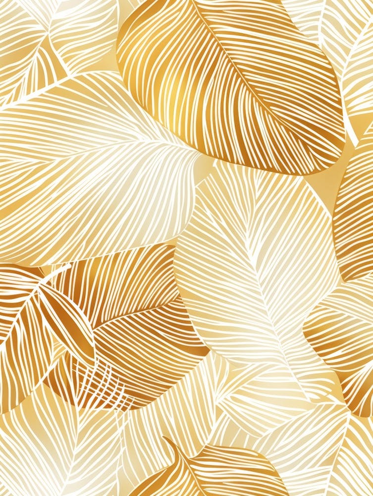 Gold Leaves Seamless Pattern