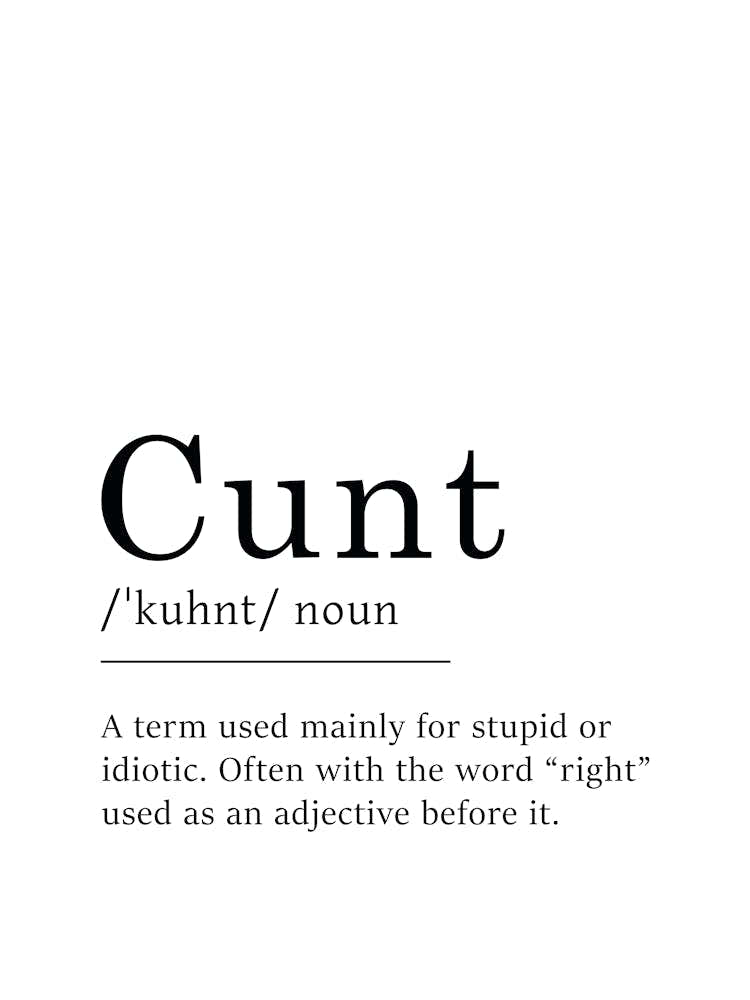 Cunt Definition Poster - Dictionary