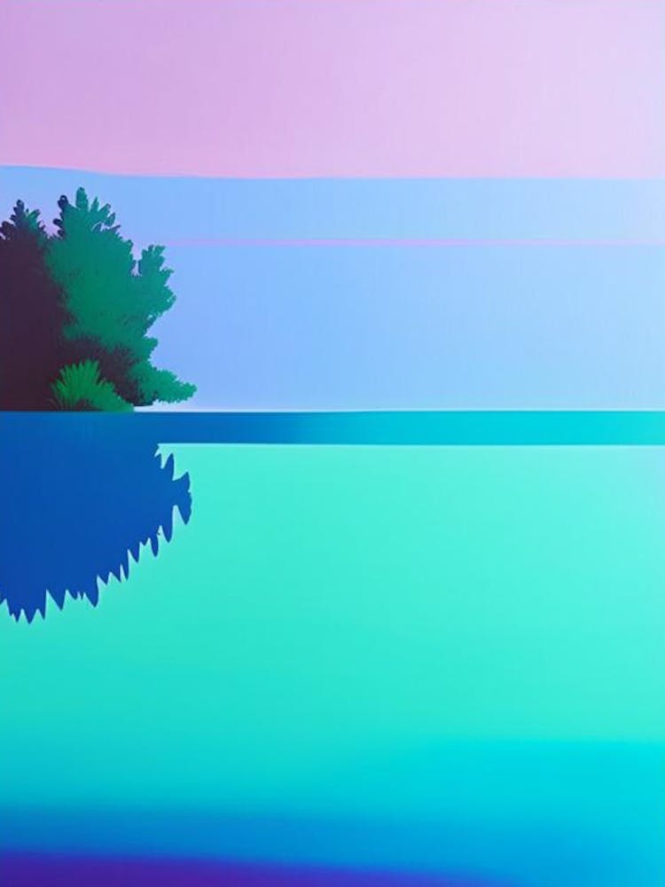 Fog Waterscape Colourful Pop Art 1