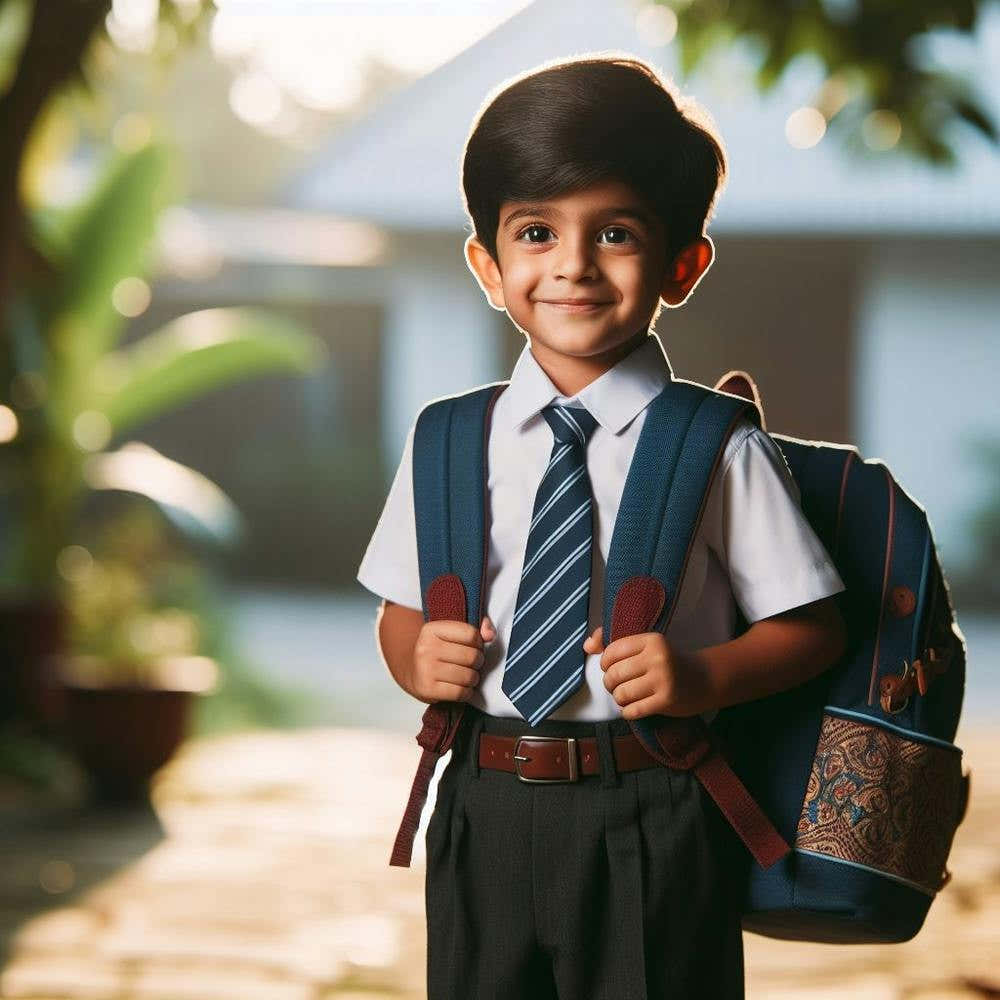 School Boy With Backpack