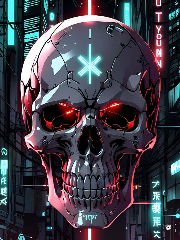 Futuristic Skull Neon