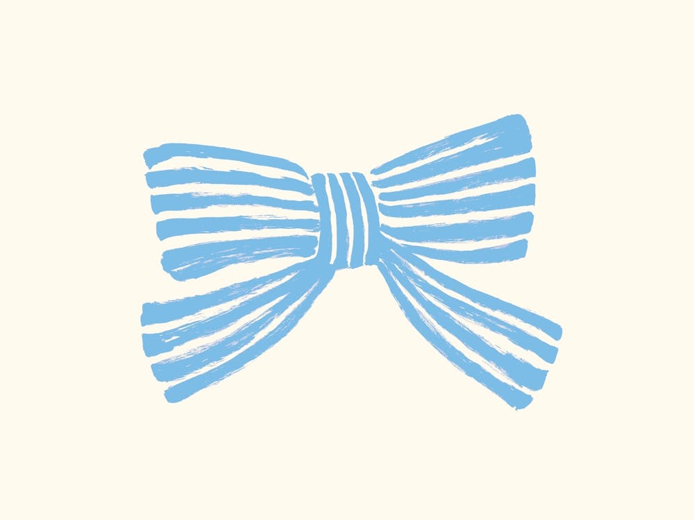 Blue Stripe Bow Ribbon - Light Blue
