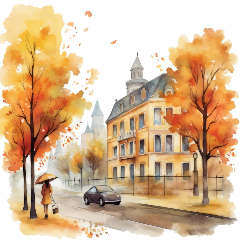 Watercolor Autumn Painting