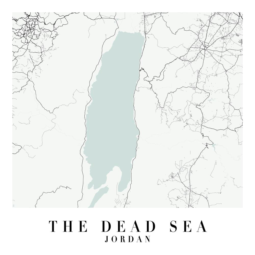The Dead Sea Jordan Street Map Minimal Color Square