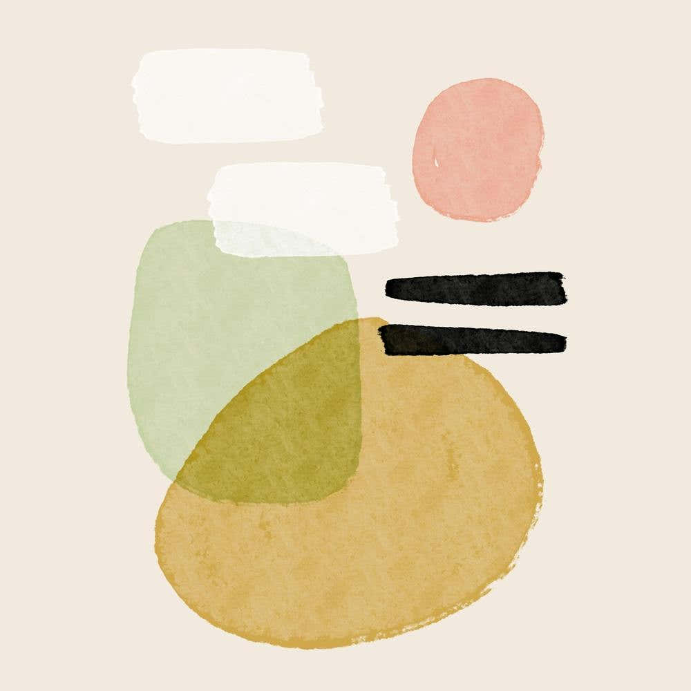 Abstract Brushstrokes, Mustard Yellow And Black Strokes Square