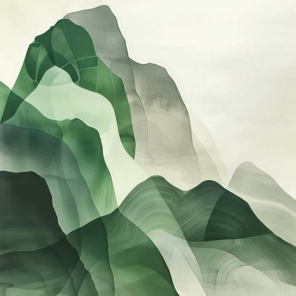 Japanese Watercolour Of Mount Hiei 2