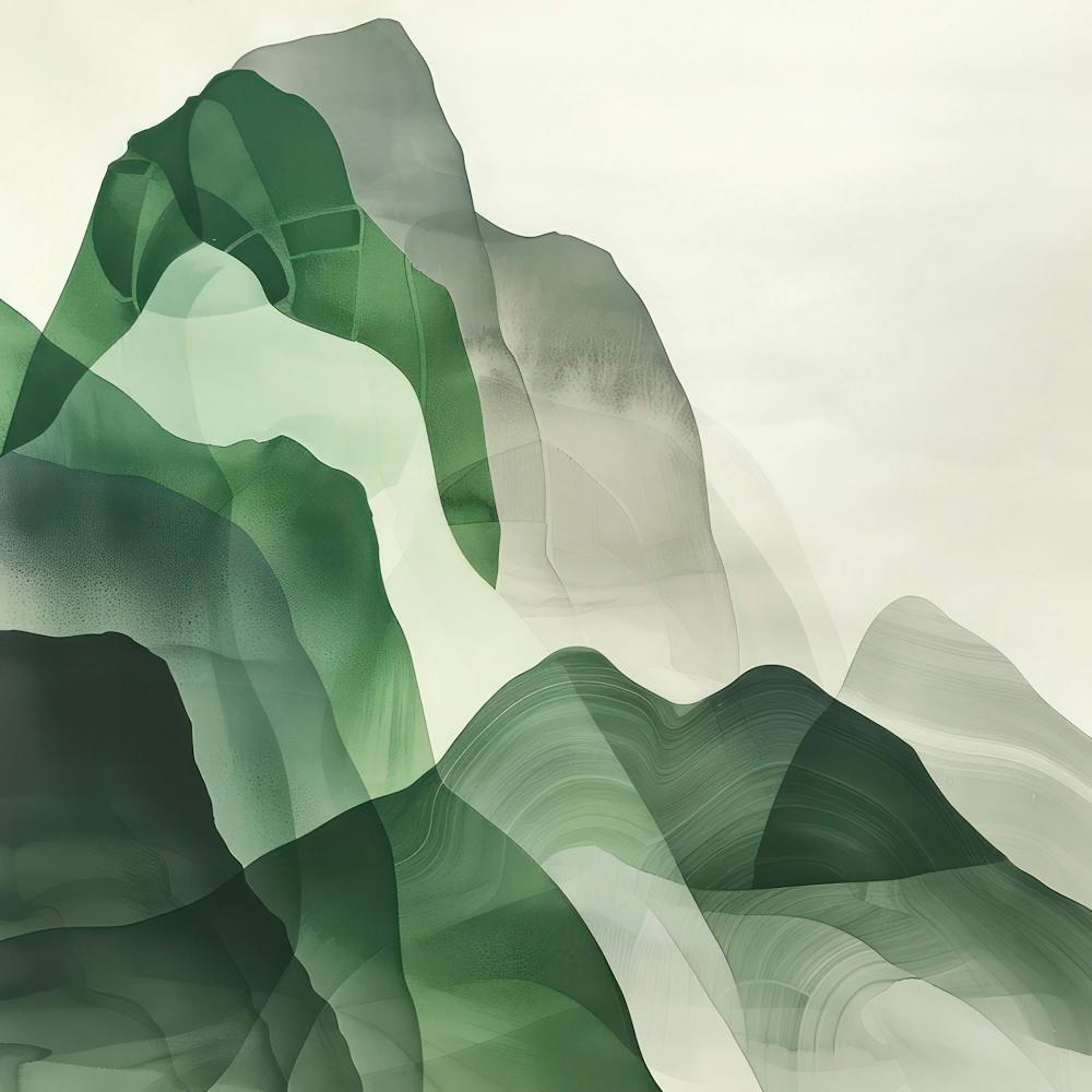 Japanese Watercolour Of Mount Hiei 2