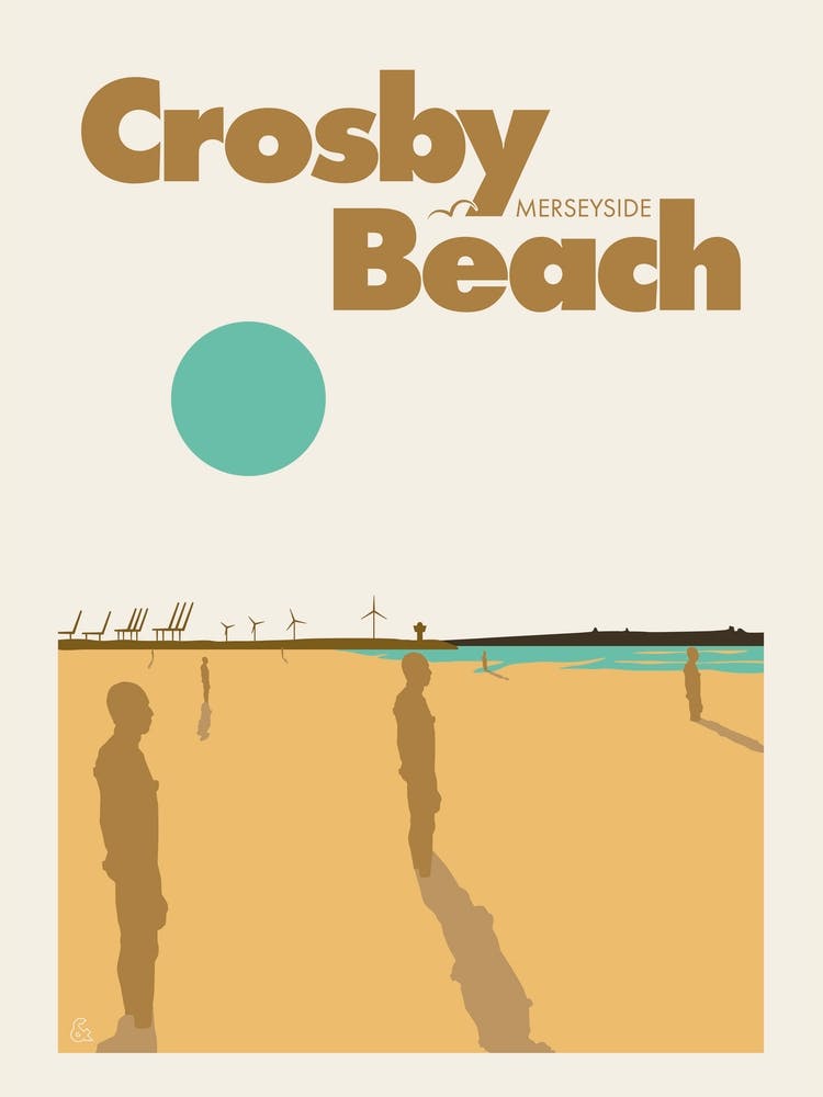 Crosby Beach, Travel Art (Gold)