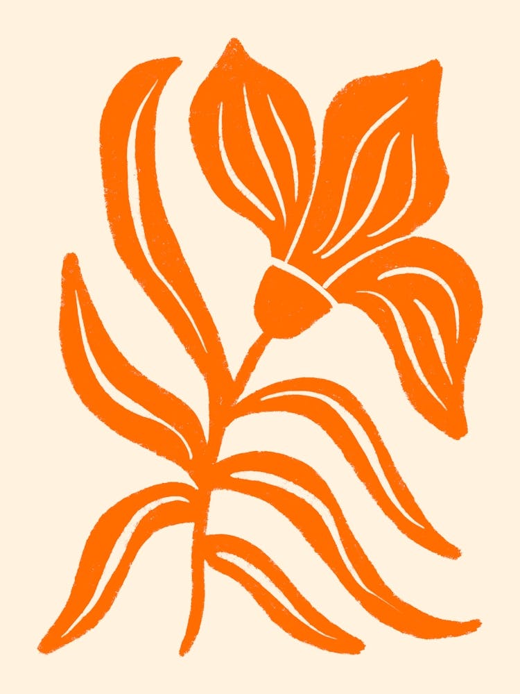 Orange Stylized Tulip