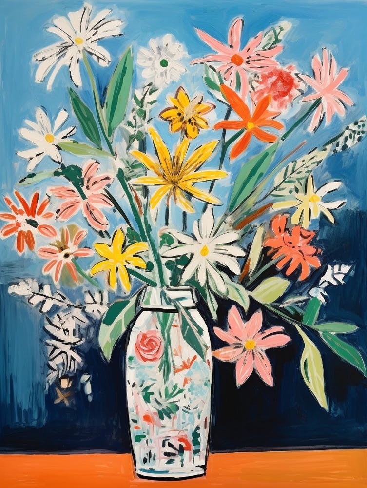 Flower Painting Fauvist Style Edelweiss 1