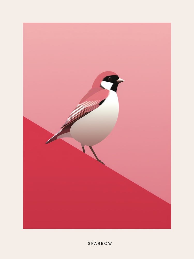 Minimalist Sparrow 1 Bird Poster