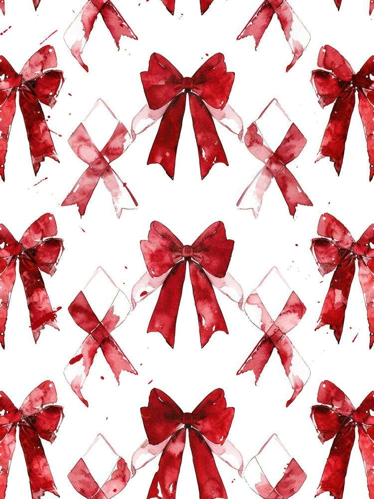 Dark Red Bows 1 Pattern