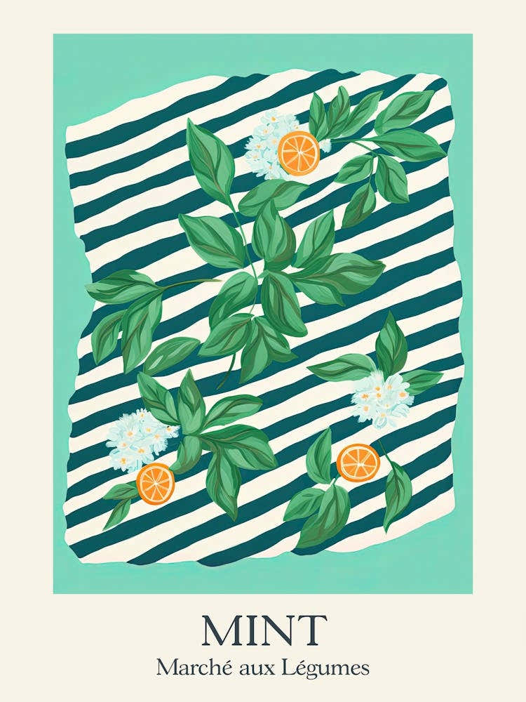 Marche Aux Legumes Mint Summer Illustration 6