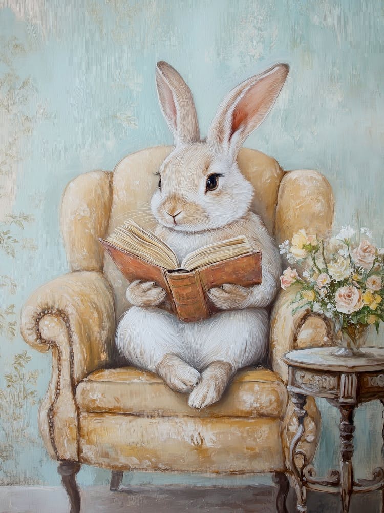 Rabbit Reading A Book