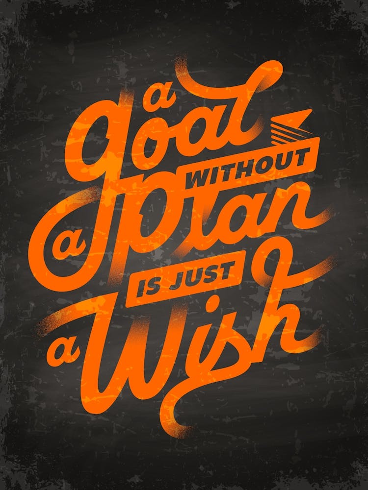 Goal Without Plan Is Just A Wish — coffee poster, coffee lettering, kitchen art print, kitchen wall decor