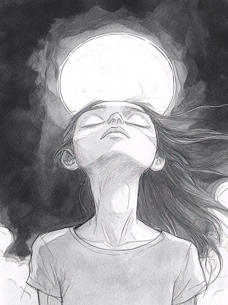 Girl With Head In Clouds