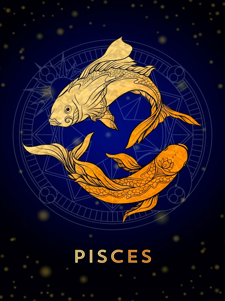 Pisces Zodiac Sign — Zodiac golden sign