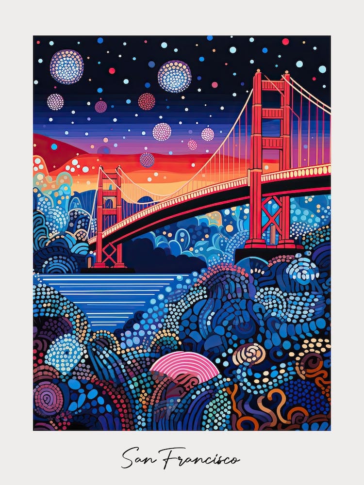 Poster Of San Francisco, Illustration In The Style Of Pop Art 4