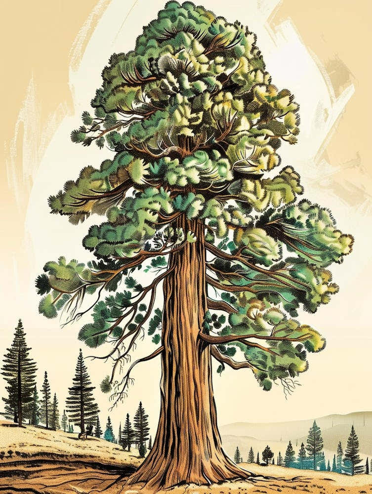 Sequoia Tree Storybook Illustration 3