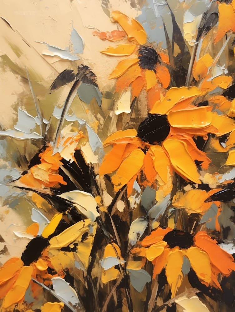 Fall Flower Painting Black Eyed Susan 2