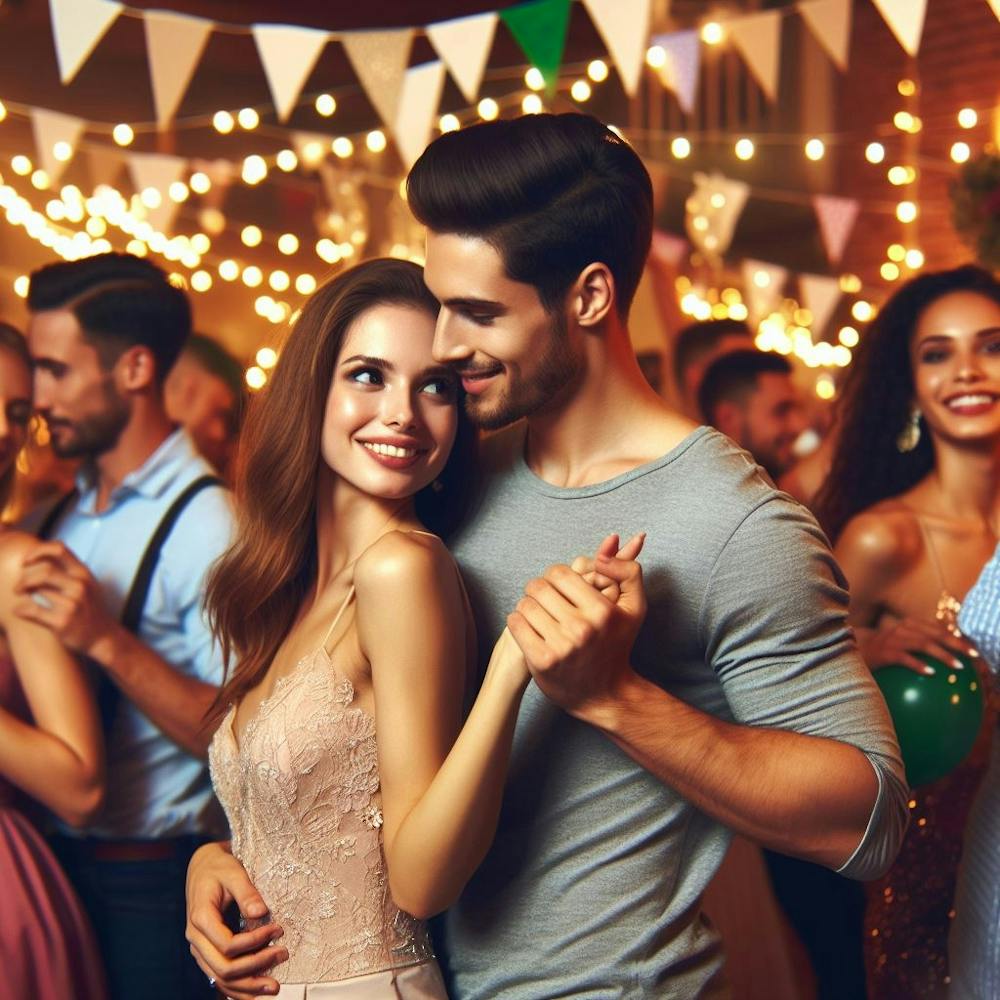 Young Couple Dancing At A Party