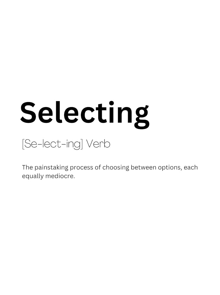 Selecting Definition Meaning