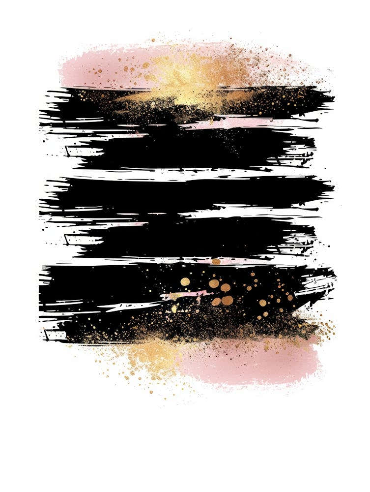 Black And Gold Abstract Painting 4