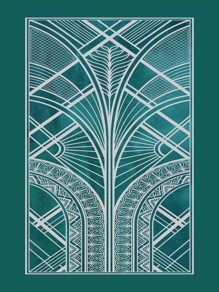 Art Deco Pattern Teal 1