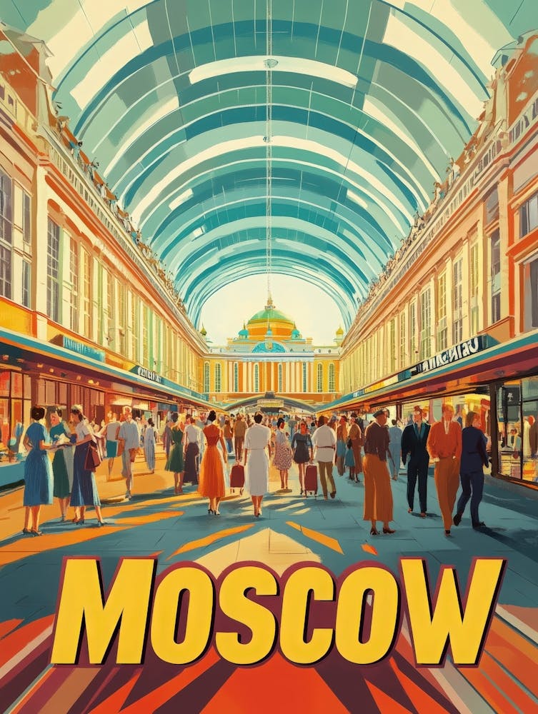 Aihrgdesign A 1970s Inspired Travel Poster For Moscow 5