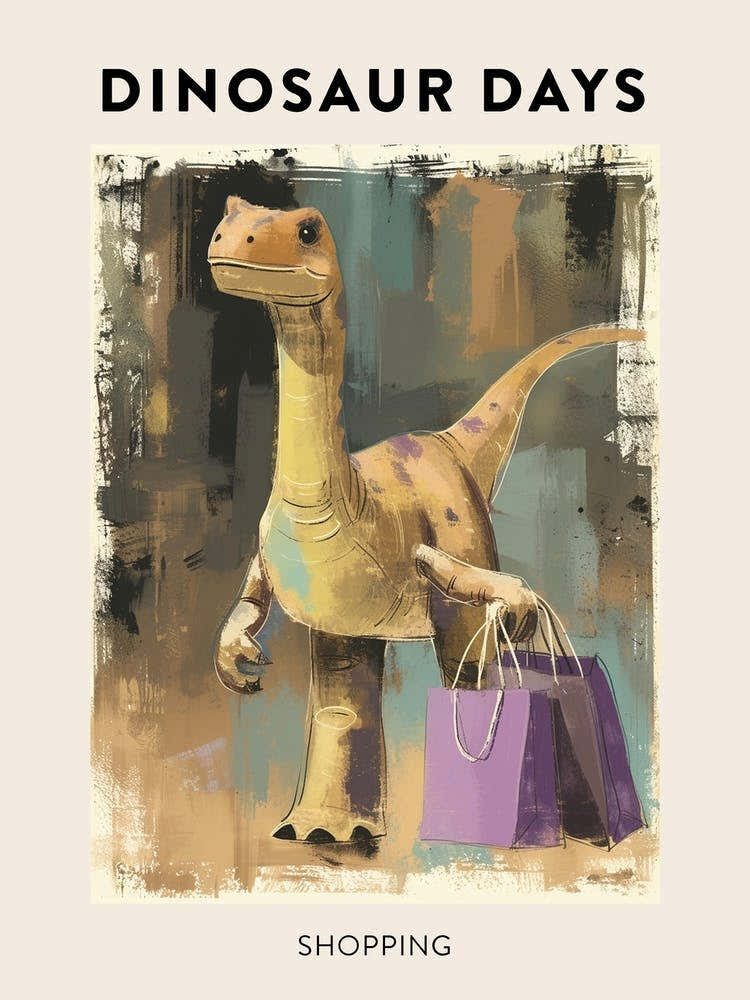 Dinosaur Shopping Poster 1